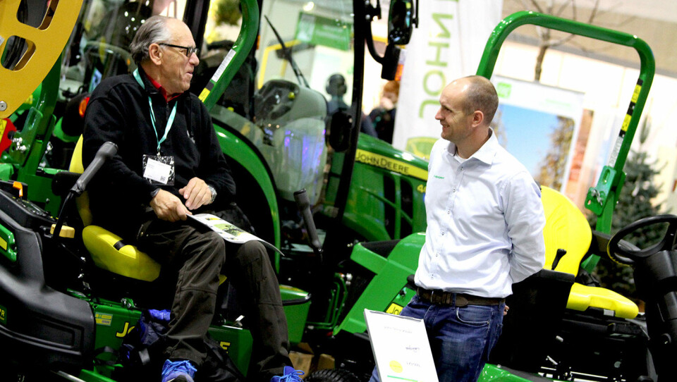 John Deere var en av utstillerne i fjor. Kanskje det er på tide med en ny traktor eller gressklipper? John Deere var en av utstillerne i fjor. Kanskje det er på tide med en ny traktor eller gressklipper?