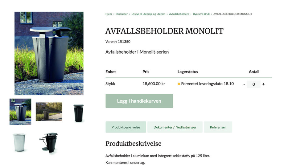 Det er et imponerende utvalg i denne nettbutikken. Du får grei informasjon om forventet levering.