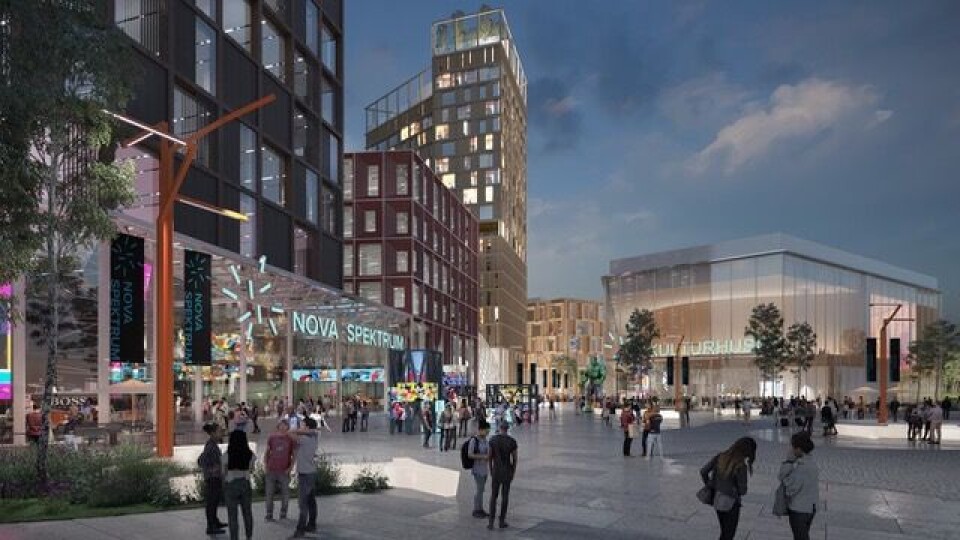 LIV OG RØRE: Slik skal messefolket ønskes velkommen dersom Nova Spektrum får det som de vil. Vil ha bydel rundt Nova Spektrum