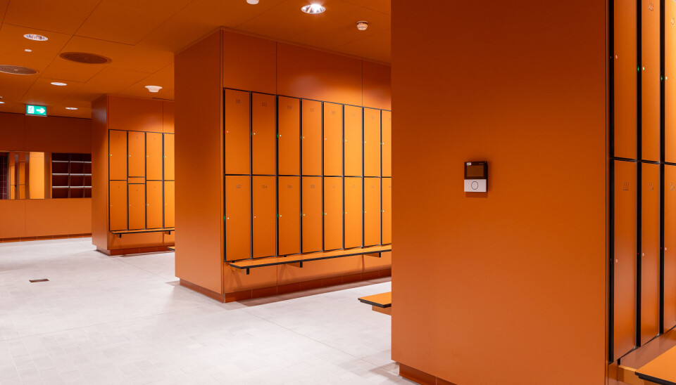 NÆRMILJØ: De røde og oransje fargene skal knytte badet til de fargene som går igjen på bebyggelse, gatemiljø og taklandskap ellers på Tøyen.