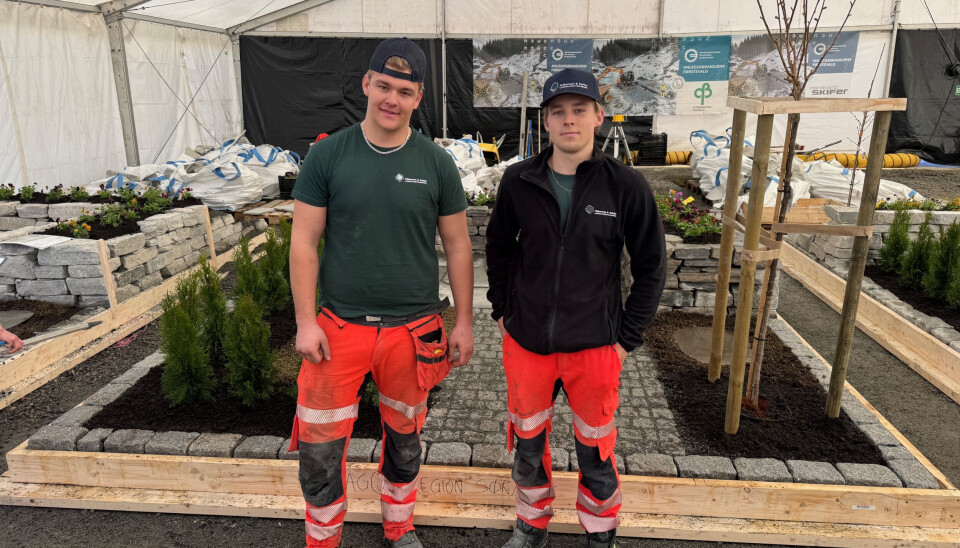 Fabian og Jørgen etter å ha levert vinneroppgaven under Yrkes-NM, nå venter nye utfordringer under Yrkes-EM i Herning.
